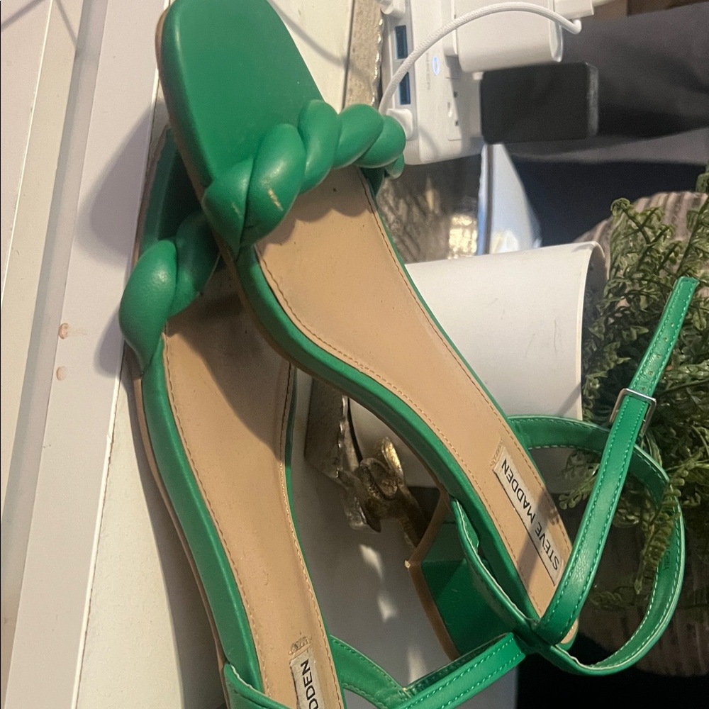 Steve Madden Emerald Green Braided Sandals